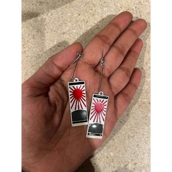 Anime earrings hanafuda Japanese earrings cosplay earrings sun ray earring - Picture 4 of 7